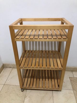 Carro auxiliar madera con ruedas