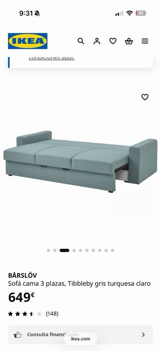 Sofá Cama Gris/Verde Agua