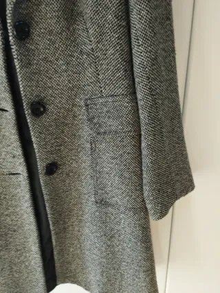 Abrigo tweed gris y negro