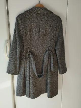 Abrigo tweed gris y negro