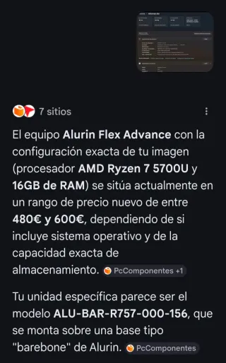 Portátil Alurin Flex Advance Negro