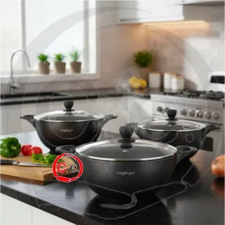 Set 3 Casseruole Cheffinger Nere