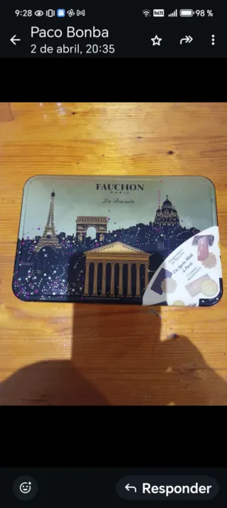 Caja Lata Vintage Fauchon Biscuits París