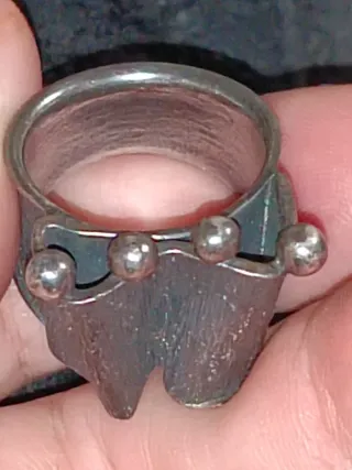 Anillo Macizo Plata 935 | Diseño Brutalista de Aut