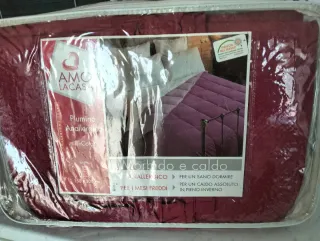 Trapuntino matrimoniale nuovo con stampa a cuore