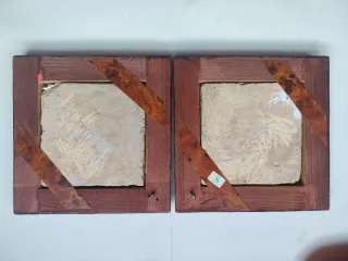 Pareja de azulejos antiguos decorados siglo XIII