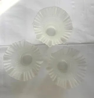 Set 3 Paralumi Vetro Satinato Bianco