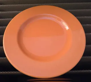 6 Platos Cerámica Naranja Lisos + 6 Postre