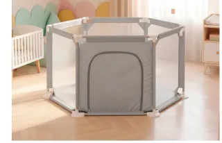 Parque infantil hexagonal gris