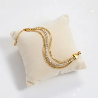 Pulsera de lujo con piedras imitación diamantes