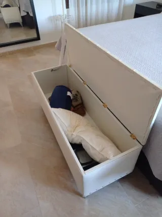 Baúl sinfonier azul y blanco