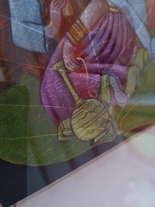 Cuadro artesanal hoja pintada pareja