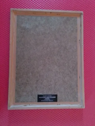 Cuadro artesanal hoja pintada pareja