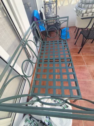 Sofá de Hierro Verde para Jardín/Terraza