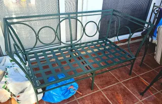Sofá de Hierro Verde para Jardín/Terraza