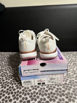 Zapatillas Skechers Mujer Talla 37 Doradas Blancas