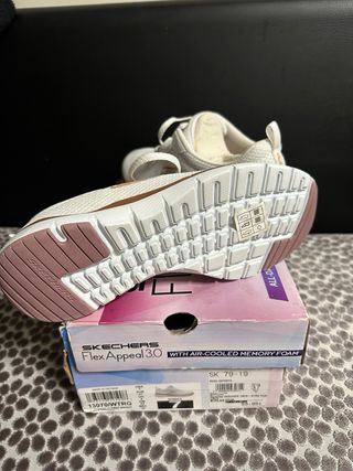 Zapatillas Skechers Mujer Talla 37 Doradas Blancas