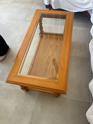 Mesa de centro madera y cristal