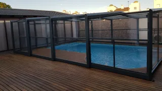 Cubierta retráctil piscina policarbonato 10x5