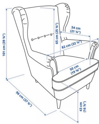Sillón orejero IKEA Strandmon gris
