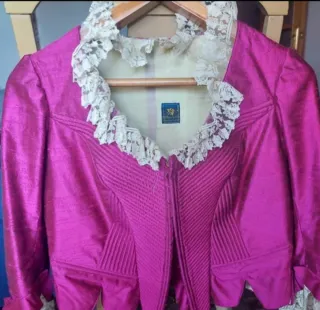 Corpiño Fallera Siglo XVIII Rosa y Blanco