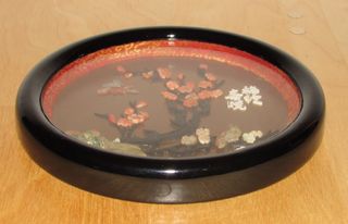 Miniatura oriental relieves pájaros flores coral