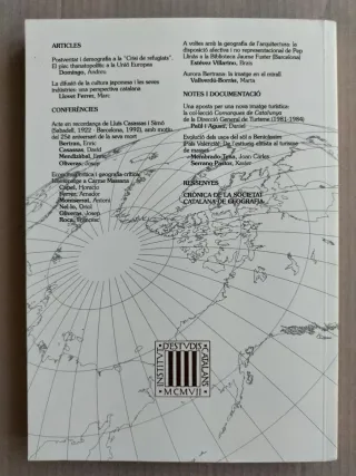 Llibre Treballs de la societat catalana geografia