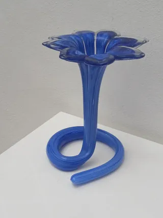 Vaso Murano Fiore Blu