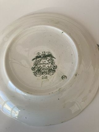 Plato La Cartuja de Sevilla verde y blanco
