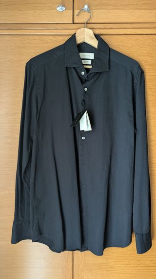 Camisa Negra Massimo Dutti Talla M