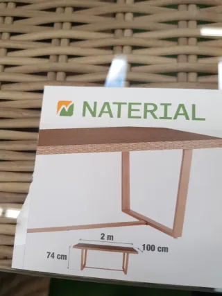 Set mesa comedor con 6 sofas para terraza y jardín