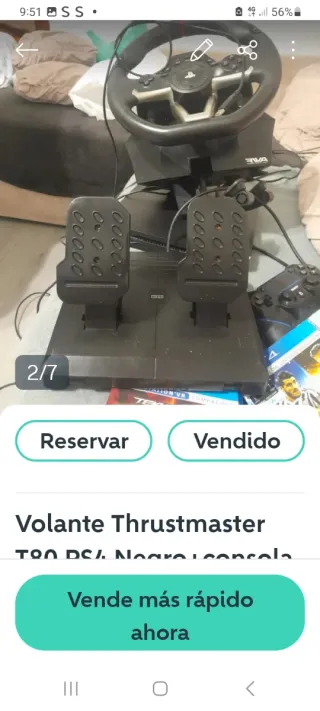 Volante Thrustmaster T80 PS4 Negro