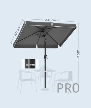 Sombrilla rectangular para balcón - Songmics