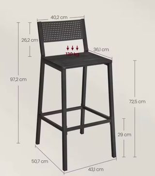 Sgabello alto da cucina marrone e nero nuovo