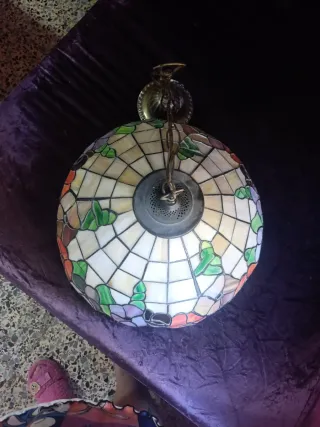 Lámpara Tiffany Vidrio Multicolo