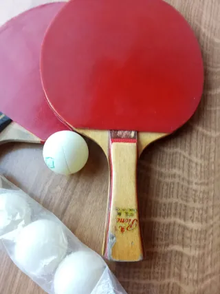 Lote 2 palas ping pong + 5 pelotas