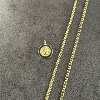 Cadena Franco y Colgante Oro Laminado Hombre