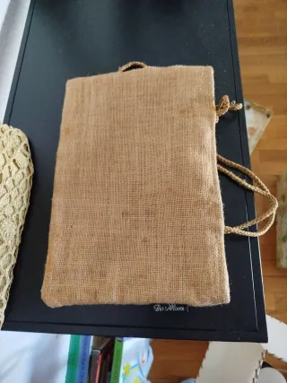 2 Bolsos de yute tejido con asas Dos! Más