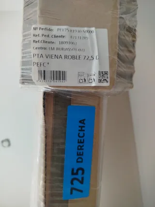 Puertas Viena Roble 72,5 cm con tapetas