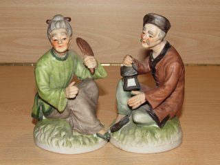 Figuras cerámica K.K Crown China Japón sello 60 ́s