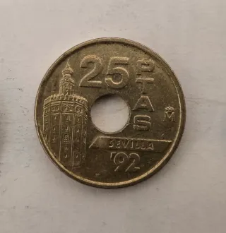 Lote 59 monedas 25 pesetas (BCN 92, expo Sevilla)