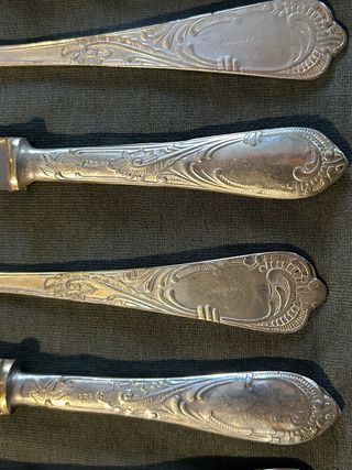 Set posate vintage argento 800 lavorato - 12 pezzi