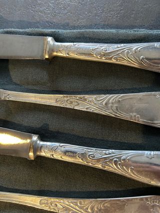 Set posate vintage argento 800 lavorato - 12 pezzi