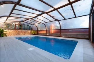 Cubierta telescópica para piscina 12MX6'2M