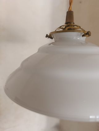 Pareja lámparas techo opalina blanca escalonada