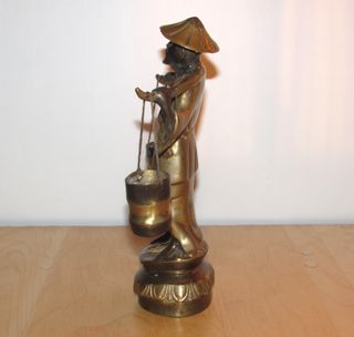 Antigua figura oriental chino pescador Japón China