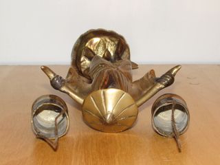 Antigua figura oriental chino pescador Japón China