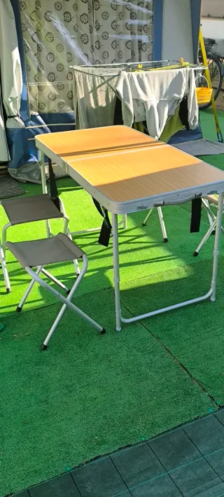 Set Tavolo da Campeggio in Alluminio Oxy con Valigia