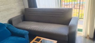 Sofá Cama Gris Tela