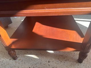 Mesa de centro cristal y madera